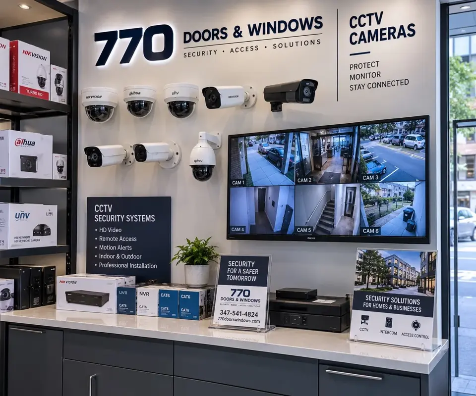 Illustration of cctv equipment display concept