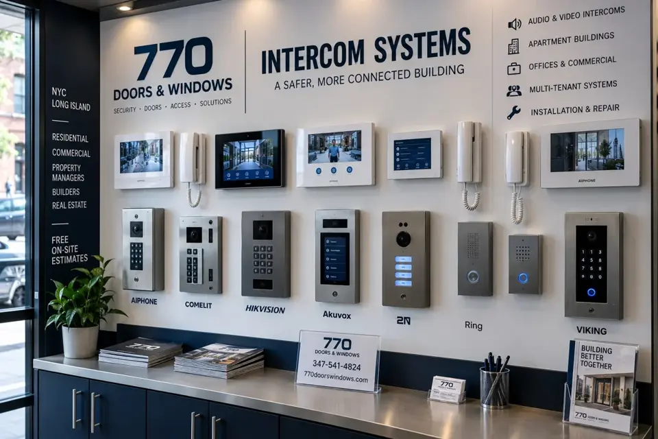 Illustration of intercom equipment display concept